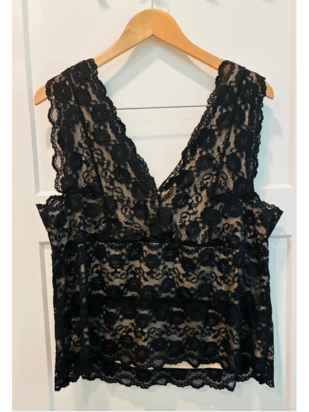 Women's George Lace Camisole Top Black Beige Size 18W / 20W